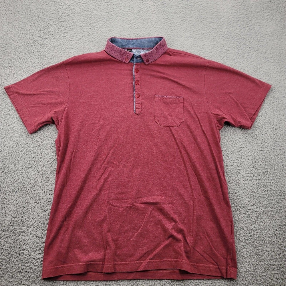 Steel & Jelly Shirt Mens XL Red Polo Golf Casual Short‎ Sleeve Pocket Tee